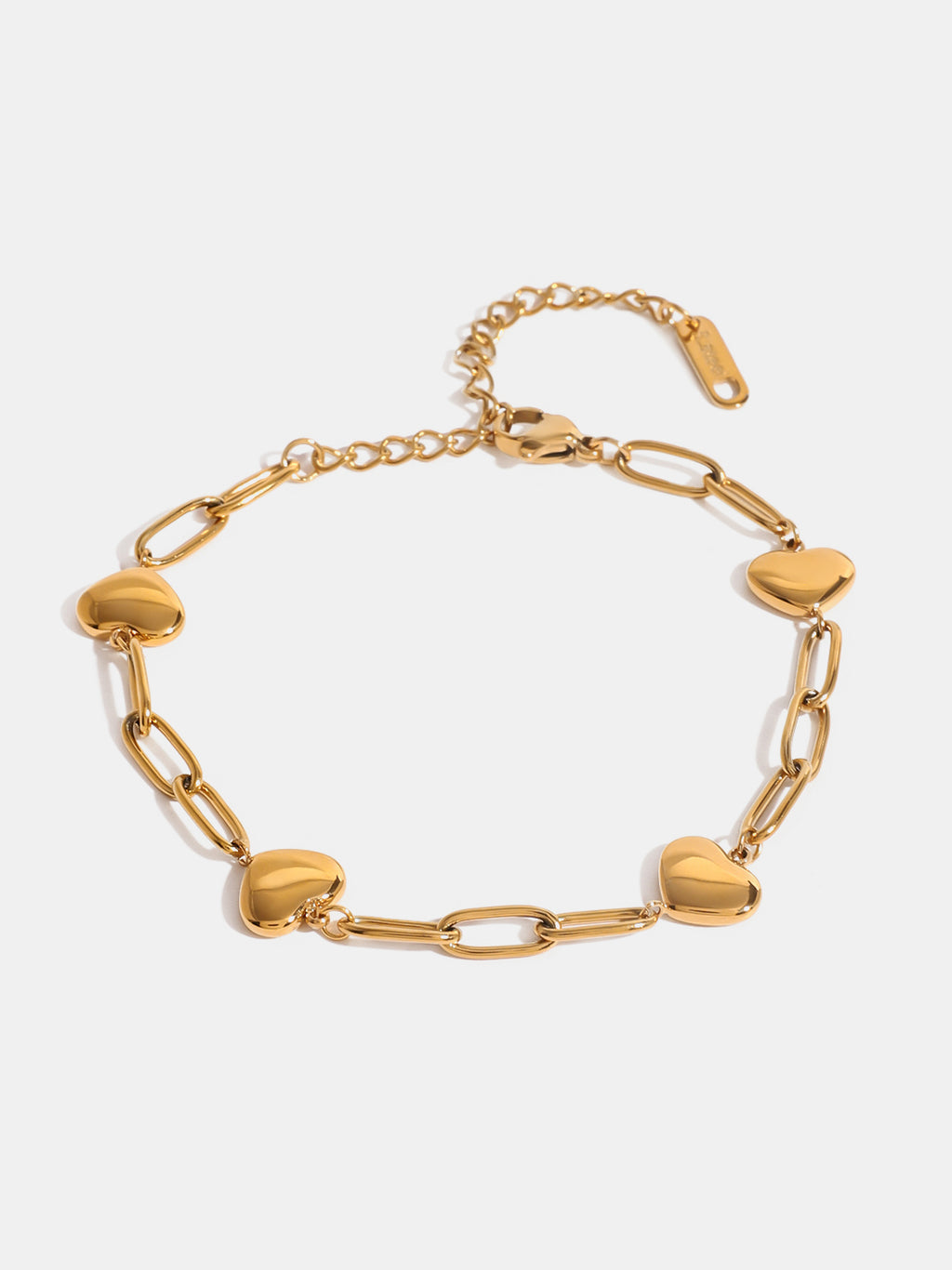 18K Gold-Plated Stainless Steel Heart Bracelet