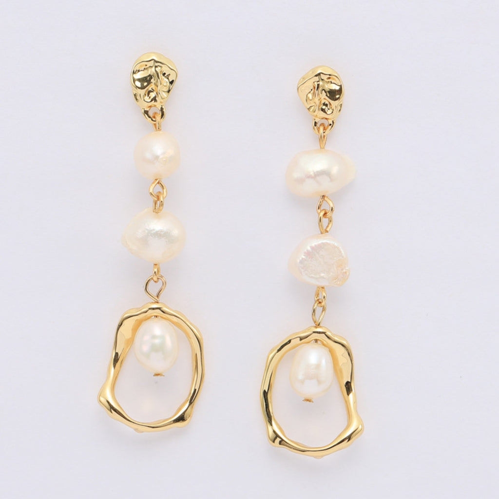 Gold-Plated Freshwater Pearl Earrings