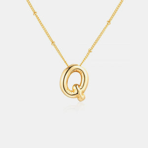 Gold-Plated Letter Pendant Necklace