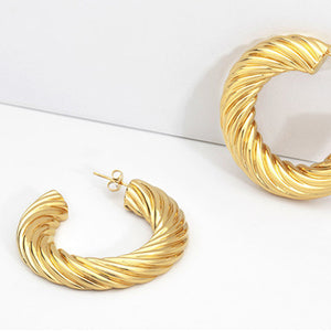 Gold-Plated C-Hoop Earrings