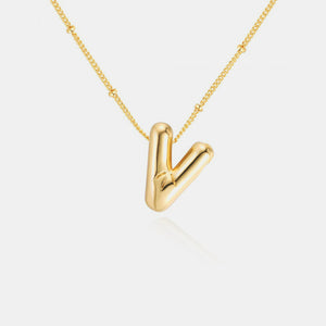 Gold-Plated Letter Pendant Necklace