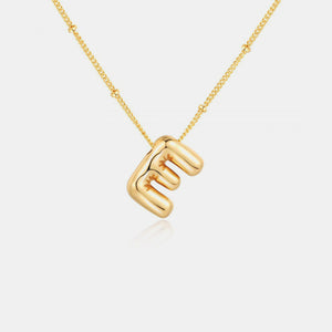 Gold-Plated Letter Pendant Necklace