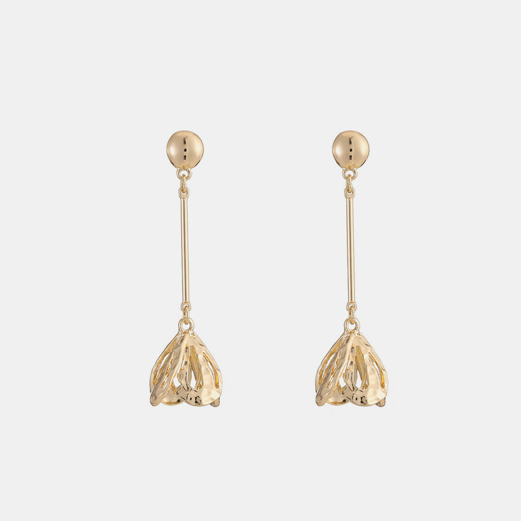 Gold-Plated Flower Dangle Earrings