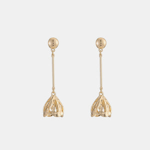 Gold-Plated Flower Dangle Earrings