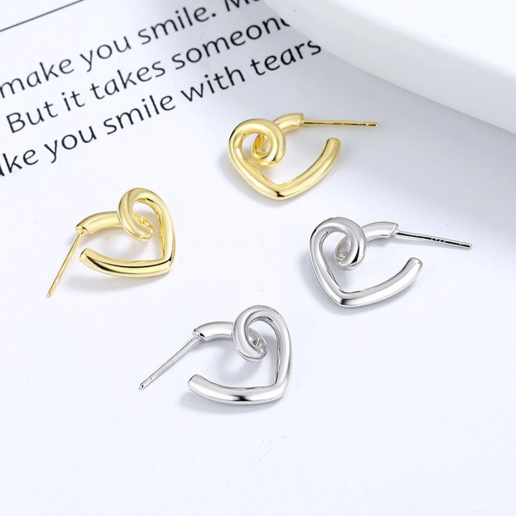 Alloy Irregular Heart Earrings