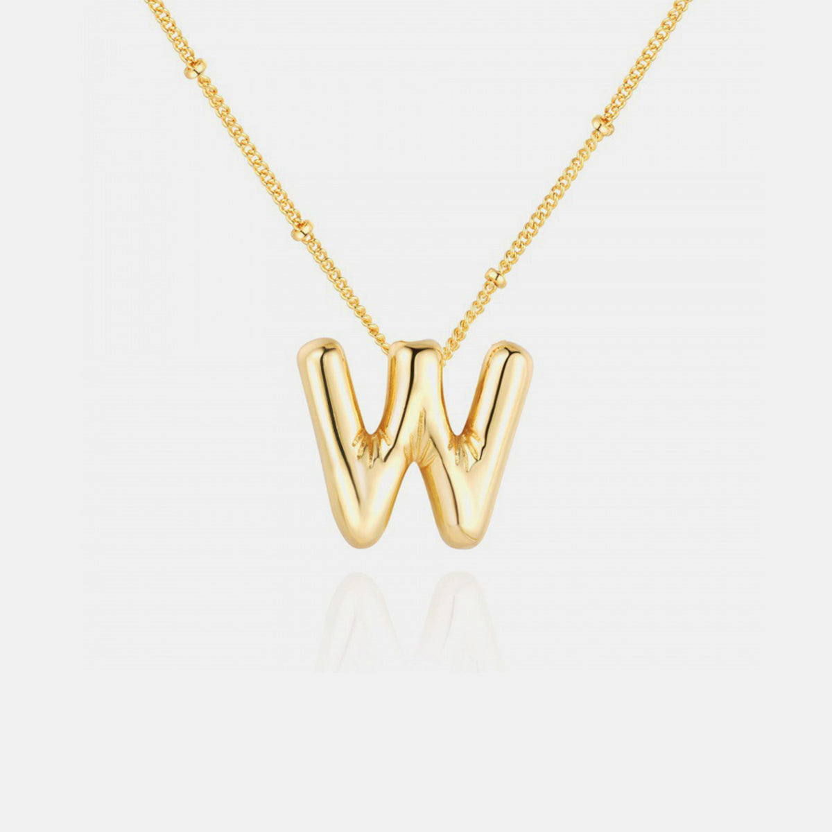 Gold-Plated Letter Pendant Necklace