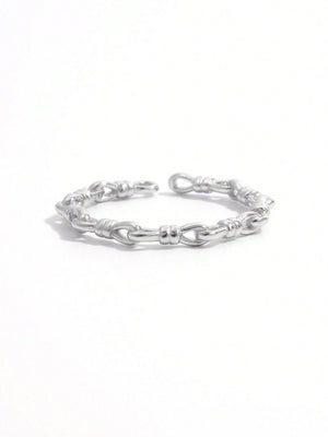 925 Sterling Silver Knot Shape Open Ring