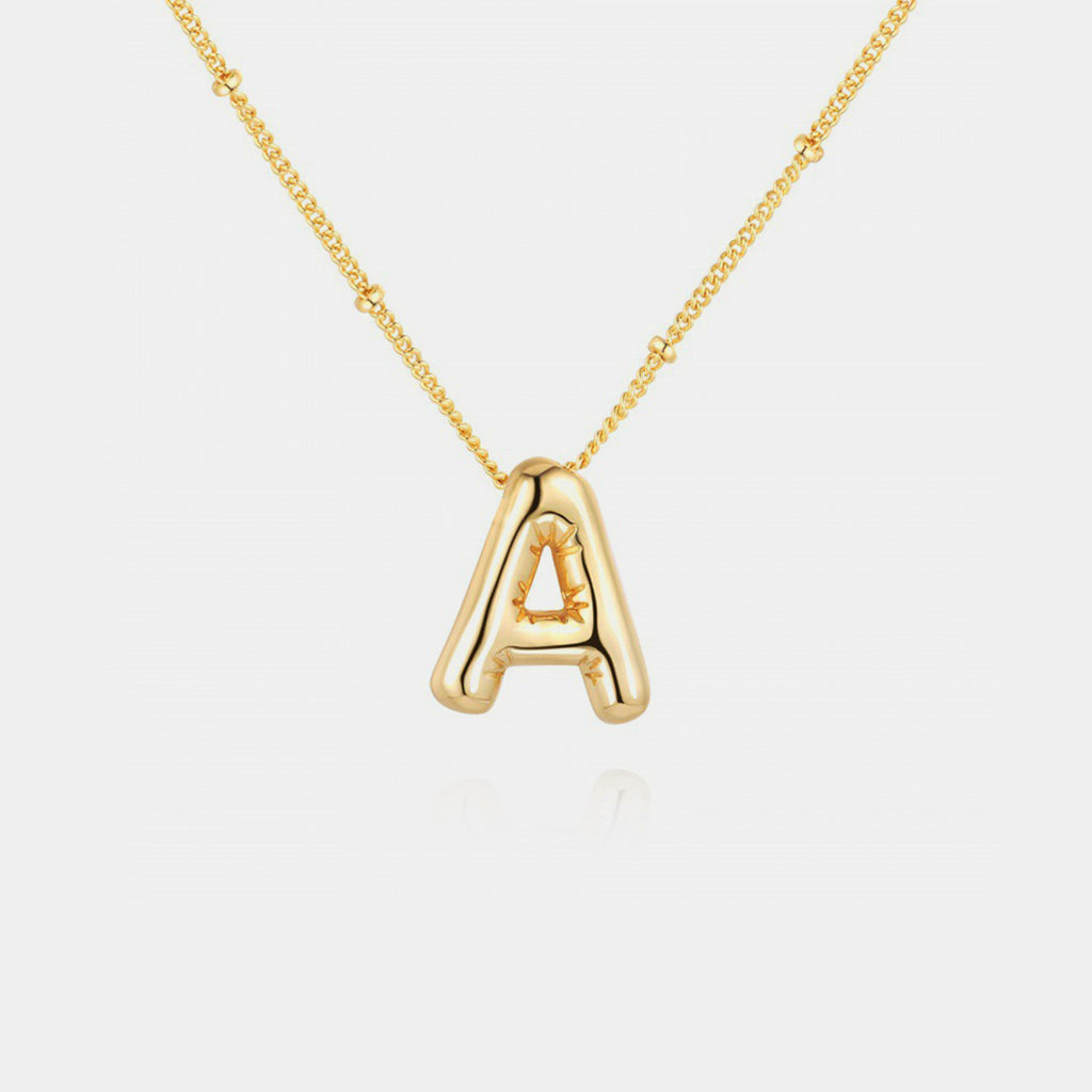 Gold-Plated Letter Pendant Necklace