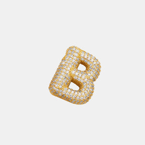 Gold-Plated Inlaid Zircon Letter Necklace