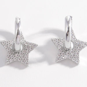 925 Sterling Silver Zircon Star Earrings