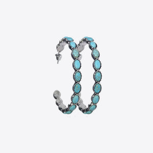 Artificial Turquoise C-Hoop Earrings