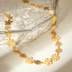 18K Gold-Plated Flower Necklace