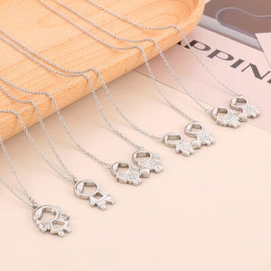 Pendant Rhinestone Stainless Steel Necklace