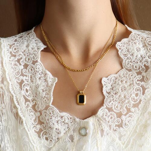 Titanium Steel Gold-Plated Pendant Necklace