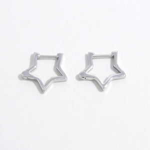 925 Sterling Silver Inlaid Zircon Star Earrings