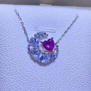 1 Carat Moissanite 925 Sterling Silver Heart Necklace