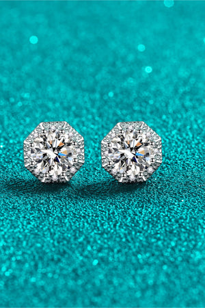 2 Carat Moissanite 925 Sterling Silver Stud Earrings