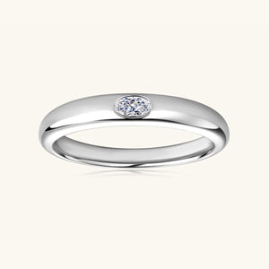 925 Sterling Silver Inlaid Moissanite Ring