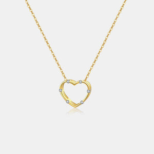 Heart Inlaid Zircon Spring Ring Closure Necklace