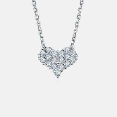 Moissanite 925 Sterling Silver Heart Necklace