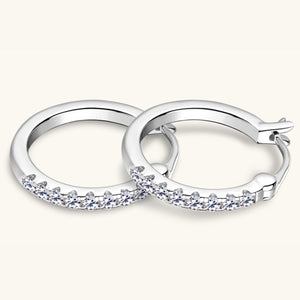 925 Sterling Silver Moissanite Huggie Earrings